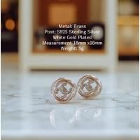 Sterling Silver Double-C Swirl Stud Earrings - Hypoallergenic, Polished Statement Studs