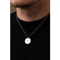 Outrage London Men's Silver Circle Personalised Pendant Necklace | Size: 18 inches