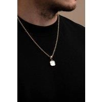 Outrage London Men's 18K Gold Personalised Moonstone Pendant Necklace | Size: 22 inches
