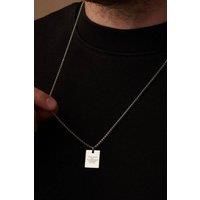 Outrage London Men's Silver Personalised Tag Pendant Necklace | Size: 18 inches