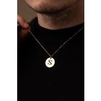 Outrage London Men's 18K Gold Personalised Circle Pendant Necklace | Size: 22 inches