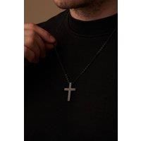 Outrage London Men's Black Personalised Cross Pendant Necklace | Size: 24 inches