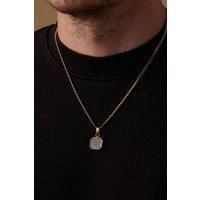 Outrage London Men's 18K Gold Personalised Lapis Lazuli Pendant Necklace | Size: 18 inches