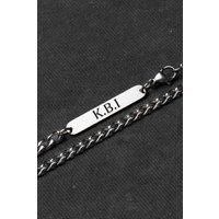 Outrage London Men's Silver Personalised 5mm Cuban Chain | Size: 20 inches