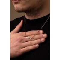 Outrage London Men's 18K Gold Horizontal Bar Pendant Snake Necklace | Size: 22 inches