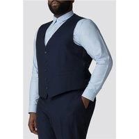 The Collection Blue Semi Plain Big and Tall Waistcoat