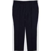 Navy Mirco Checked Athletic Trousers