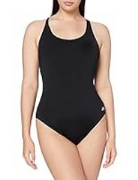 Zoggs Women/'s Powerback One Piece Swimsuit, Black Ecolast+, 16