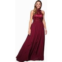 Women Lace Halterneck Maxi Dress Long Evening Cocktail Ball Gown Formal Party