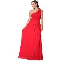Womens Long Wedding Prom Evening Formal One Off Shoulder Bridesmaid Dress 8-18