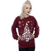 Star Wars Women/'s Christmas Tree Sweatshirt Small Burgundy