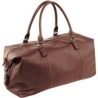 Quadra NuHude Faux Leather Weekender Holdall Bag (One Size) (Tan)