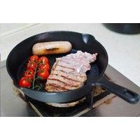 Cast Iron 3 Pcs Skillet Pan Set Non Stick Round Frying Grill Kitchen Fry Cooking