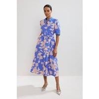 Phase Eight Women's Delphine Floral Shirt Dress in Blue | Size: 22