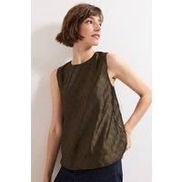 Phase Eight Women's Zula Textured Bubble Sleeveless Blouse in Green | Size: 8