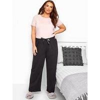 Yours Clothing Womens Plus Size Black Pyjama Bottoms Pants Casual 100% Cotton