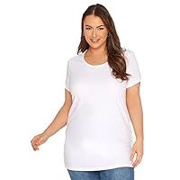 Yours Curve Longline T-Shirt - Women/'s - Plus Size Curve White