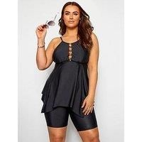 Yours Women's Black Stretch Swim Shorts Plus Size Curve Black Size