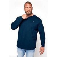 BadRhino Men's  Navy Plain Long Sleeve TShirt M to 8XL Navy Size