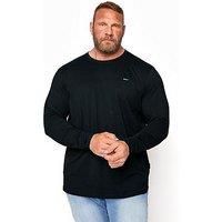 BadRhino Men's  Black Plain Long Sleeve TShirt M to 8XL Black Size