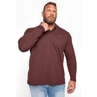 BadRhino Big & Tall Burgundy Long Sleeve Core Polo Shirt - Men/'s - M to 8XL
