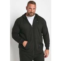 BadRhino Men's  Black Essential Zip Through Hoodie M to 8XL Black Size