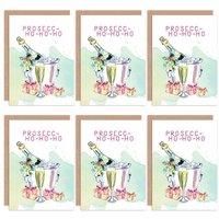 Christmas Cards x6 Prosecco Funny Booze Tipsy Coo Set Xmas Cards XMPACK002_CP