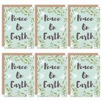 Christmas Cards 6 Pack - Peace Earth Doves Set Blank Xmas Cards XMPACK011_CP