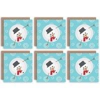 Christmas Cards x6 Cute Snowman Kids Xmas Snowflake Set Xmas Cards XMPACK022_CS