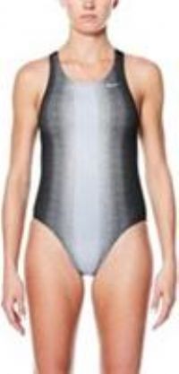 Nike Swimsuit Girls Age 10 - 12 Black Grey One Piece Chlorine Resistant Ombre