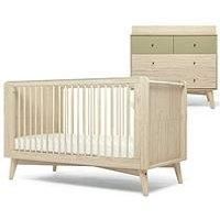 Mamas & Papas Coxley 2 Piece Cotbed Set - Natural/Olive Green