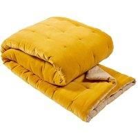 CHRISTY 'Jaipur' Quilted Velvet Throws in Yellow | Size: 140cm x 200cm