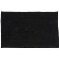 Christy Fina Bath Mat | Highly Absorbent Heavyweight 1500GSM | Flat Woven | Soft Bathroom Shower Mats | 100% Cotton | Sustainably Made | Black