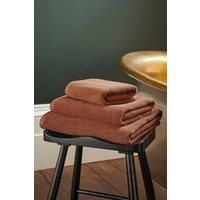 Christy Brixton Hand Towel in Terracotta 100% Cotton - Textured & Ultra Absorbent - Quick Dry - Machine Washable - 50cm x 90cm