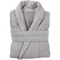 Christy Luxury Egyptian Bath Robe | Soft Ribbed Dressing Gown | Spa Inspired Womens Bathrobe | Sustainably Manufactured | 100% Egyptian Cotton | Size Small-Medium (UK 8-14) | Dove Grey Colour