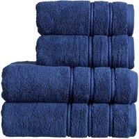 Christy Antalya Large Bath Towels | Set of 4 | 100% Turkish Cotton | 600GSM | Soft Plush Luxury Towel Set | Bath Towel (70 cm x 125 cm) x 2 & Hand Towel (50 cm x 90 cm) x 2 | Quick Dry | Denim Blue