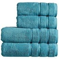 Christy Antalya Bath and Hand Towel Set in Jade 100% Turkish Cotton - Soft Plush Texture & Absorbent - Quick Dry - 4pc - 600 GSM