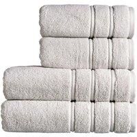 Christy Antalya Large Bath Towels | Set of 4 | 100% Turkish Cotton | 600GSM | Soft Plush Luxury Towel Set | Bath Towel (70 cm x 125 cm) x 2 & Hand Towel (50 cm x 90 cm) x 2 | Quick Dry | Lunar Grey
