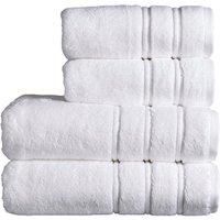 Christy Antalya Large Bath Towels | Set of 4 | 100% Turkish Cotton | 600GSM | Soft Plush Luxury Towel Set | Bath Towel (70 cm x 125 cm) x 2 & Hand Towel (50 cm x 90 cm) x 2 | Quick Dry | White