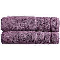 Christy Antalya Large Bath Sheets | Set of 2 | 100% Turkish Cotton | 600GSM | Soft Plush Luxury Bath Towels | 90 cm x 150 cm | Quick Dry | Fig Purple