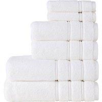 Christy Antalya Large Bath Towels | Set of 6 | 100% Turkish Cotton | 600GSM | Soft Plush Luxury Towel Set | 2 Bath Towels 2 Hand Towels 2 Face Cloths | Quick Dry | White