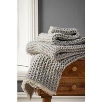 CHRISTY 'Lisbon' Wool Cotton Blend Blanket Throw in Grey | Size: 140cm x 180cm