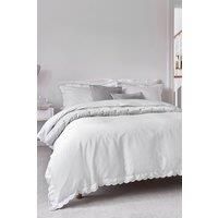 CHRISTY Scallop Edge Cotton Sateen Duvet Sets in Grey | Size: Single