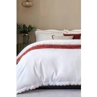 CHRISTY Scallop Edge Cotton Sateen Duvet Sets in Red | Size: Super King