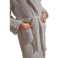 Christy Waffle Bath Robe | Luxury Dressing Gown | Quick Dry, Silky | Lightweight 415GSM Womens Bathrobe | Kimono Waffle Design | Size Large-Extra Large (UK 16-22) | Dove Grey