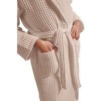 Christy Waffle Bath Robe | Luxury Dressing Gown | Quick Dry, Silky | Lightweight 415GSM Womens Bathrobe | Kimono Waffle Design | Size Small-Medium (UK 8-14) | Blush Pink