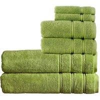 Christy Antalya Bath Sheets Set | 6 Piece | 100% Turkish Cotton | 600GSM | Soft Plush Luxury Towel Set | 2 Bath Sheets 2 Hand Towels 2 Face Cloths | Quick Dry | Fern Green