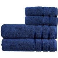 Christy Antalya Bath Sheets Set | 4 Piece | 100% Turkish Cotton | 600GSM | Soft Plush Luxury Towel Set | 2 Bath Sheets 2 Hand Towels | Quick Dry | Denim Blue