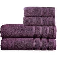 Christy Antalya Bath Sheets Set | 4 Piece | 100% Turkish Cotton | 600GSM | Soft Plush Luxury Towel Set | 2 Bath Sheets 2 Hand Towels | Quick Dry | Fig Purple