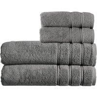 Christy Antalya Bath Sheets Set | 4 Piece | 100% Turkish Cotton | 600GSM | Soft Plush Luxury Towel Set | 2 Bath Sheets 2 Hand Towels | Quick Dry | Storm Grey